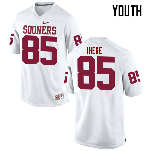Youth Oklahoma Sooners #85 Sam Iheke College Football Jerseys Game-White - Click Image to Close